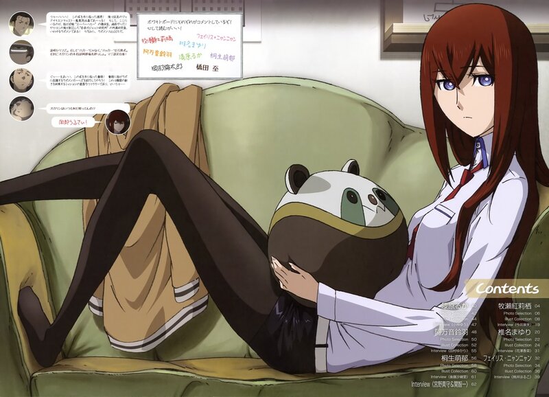 Anime girl with panda plush