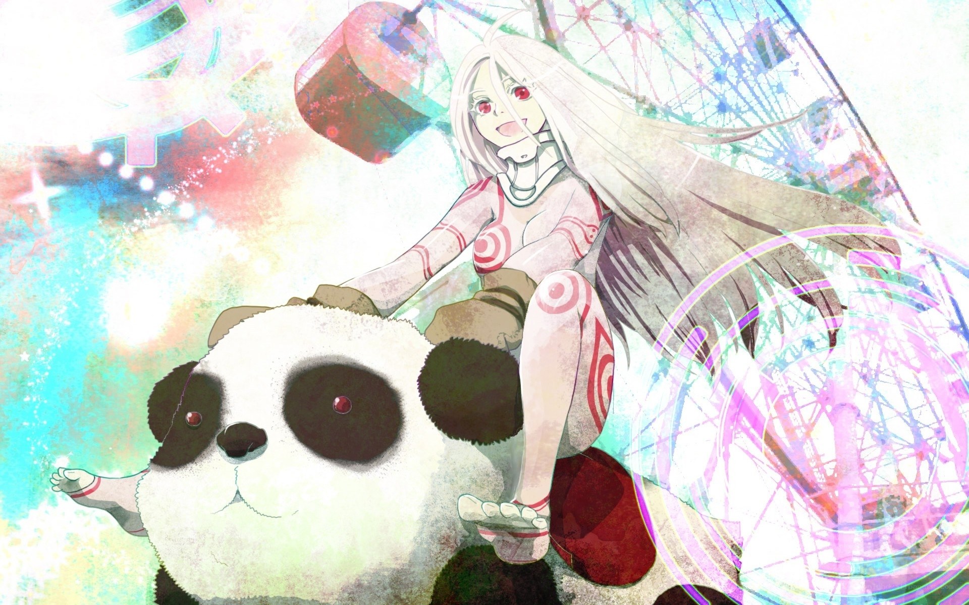 Anime girl with panda