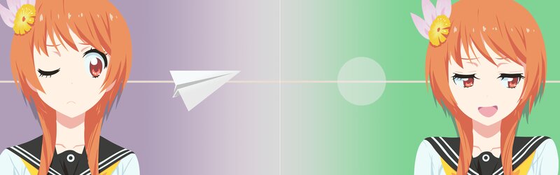 Anime Girl with Paper Airplane — Orange