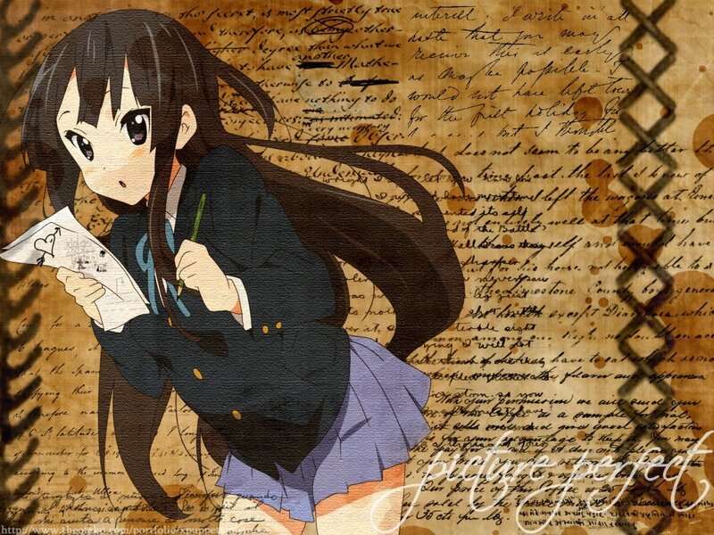 anime girl with paper and pen