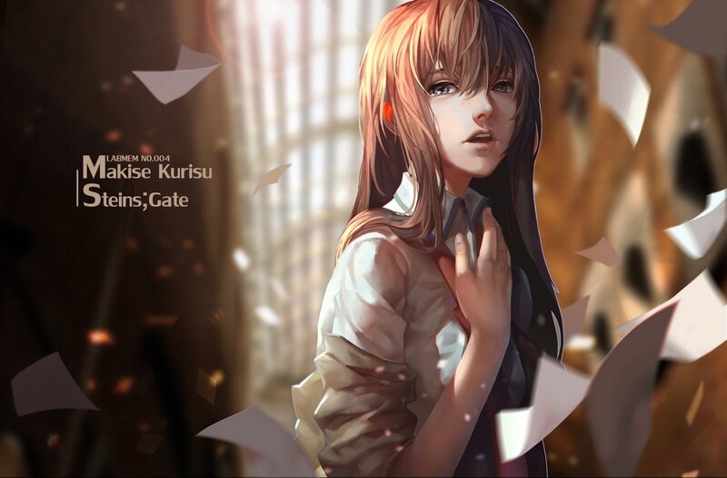 Anime Girl with Papers — Brown