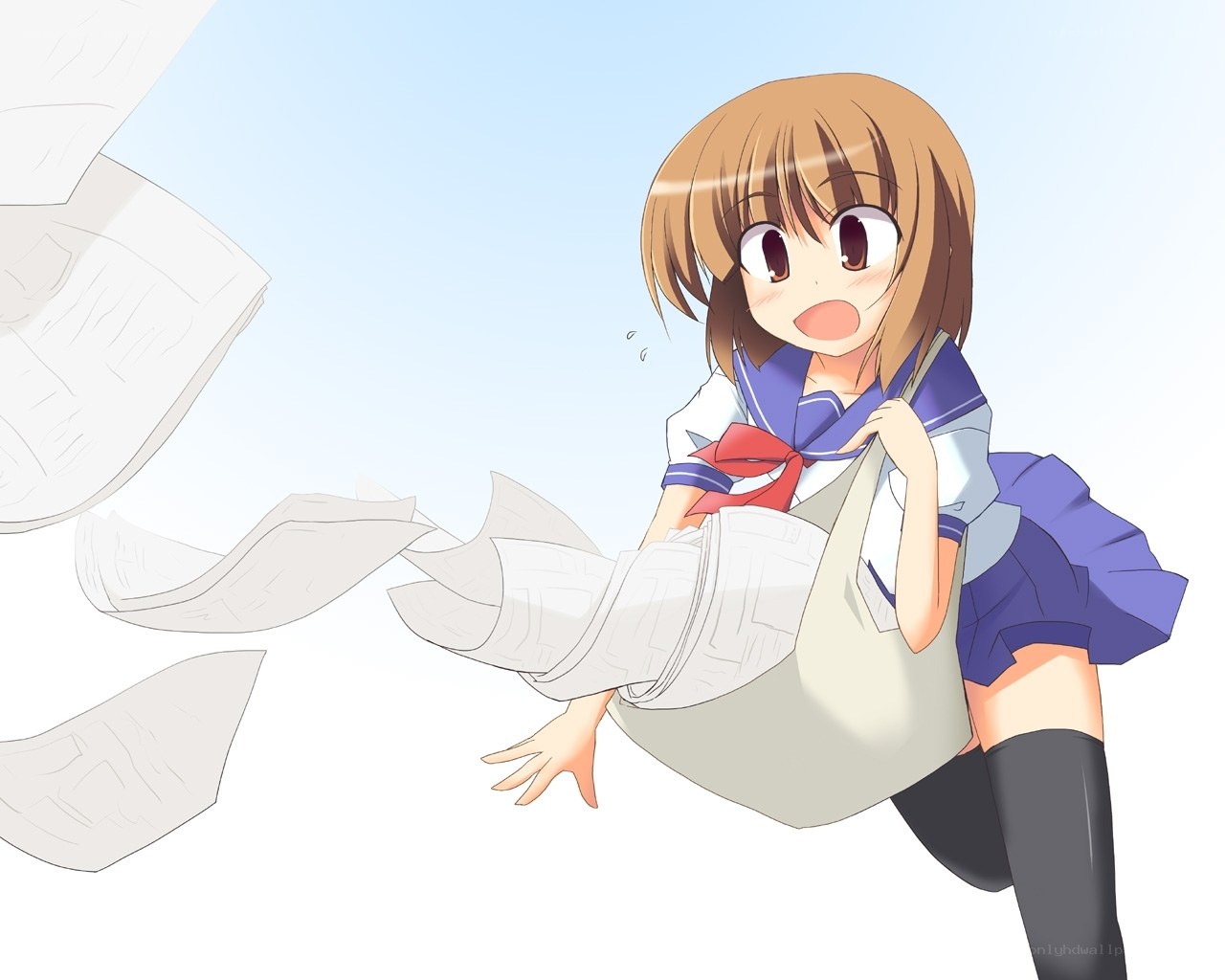 anime girl with papers