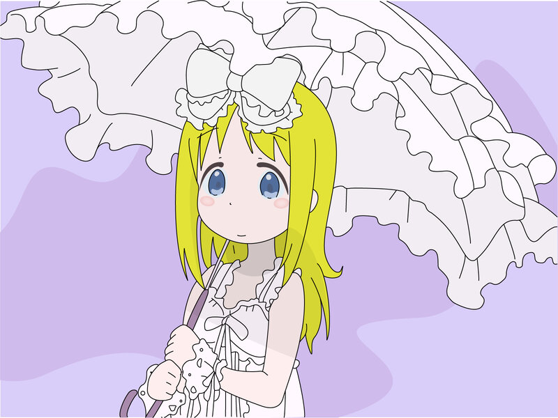 anime girl with parasol