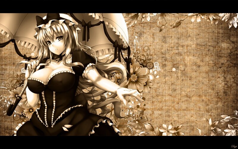 anime girl with parasol