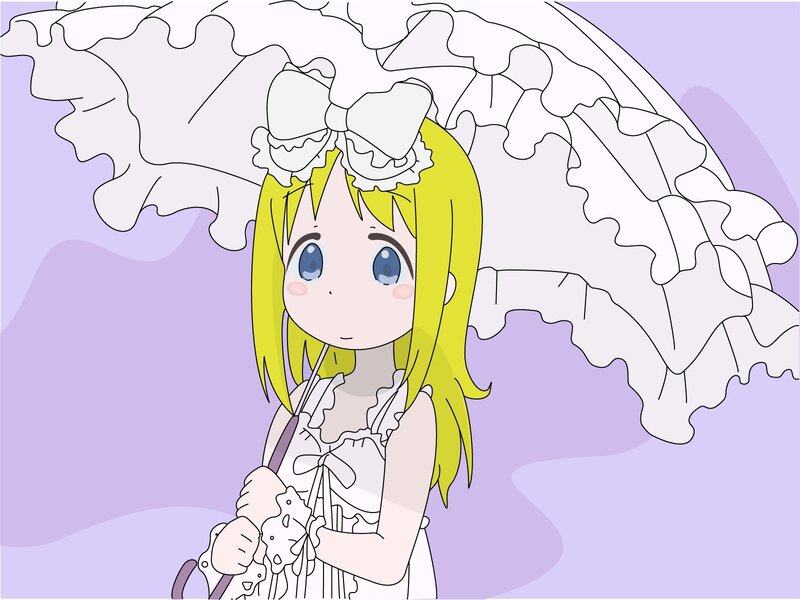 anime girl with parasol