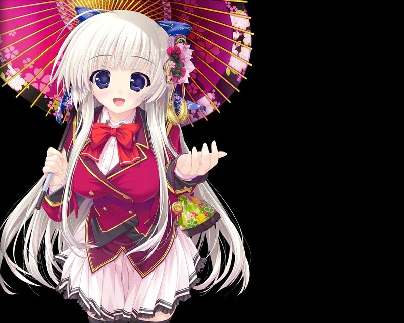 anime girl with parasol