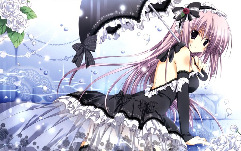 anime girl with parasol