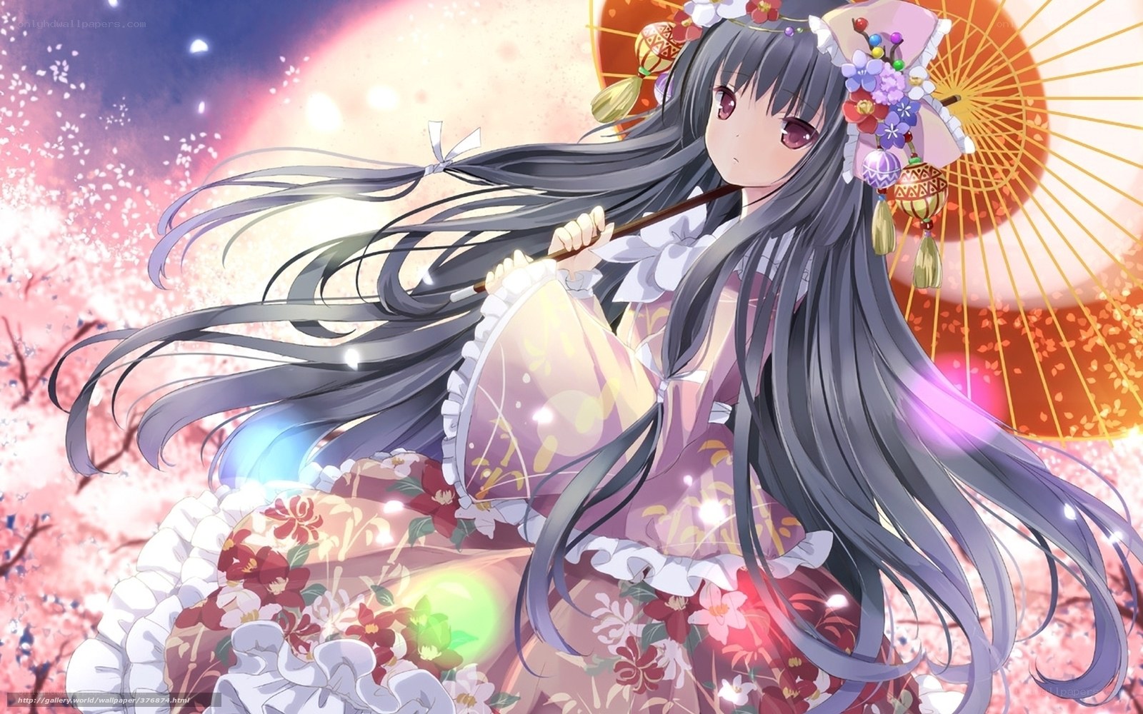 anime girl with parasol