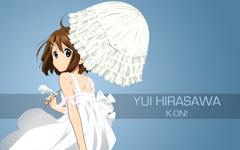 Anime Girl with Parasol — Blue, Calm