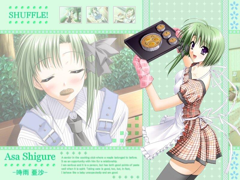 Anime girl with pastries