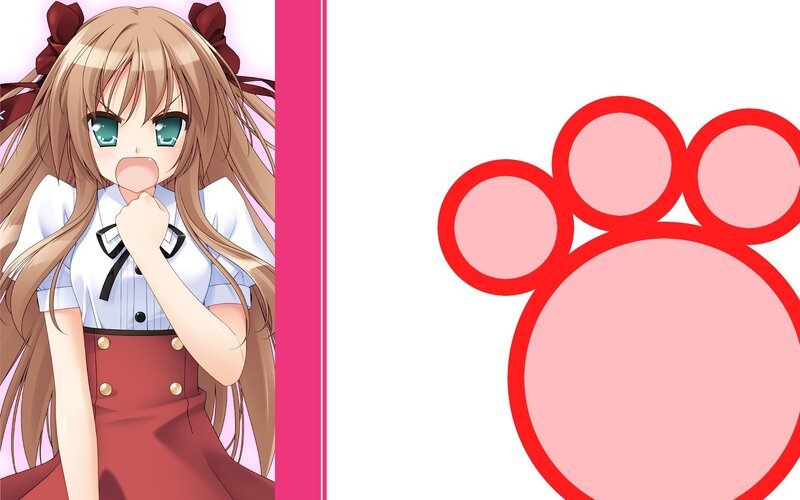 anime girl with paw print