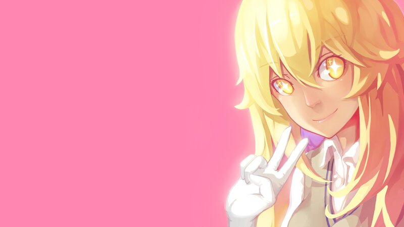 anime girl with peace sign