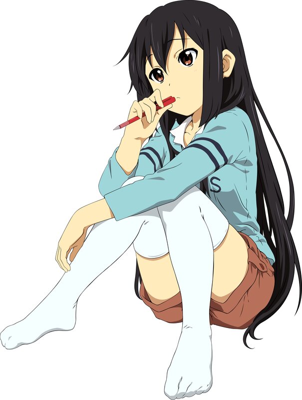 anime girl with pen