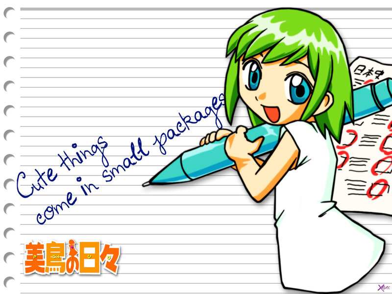 Anime girl with pen