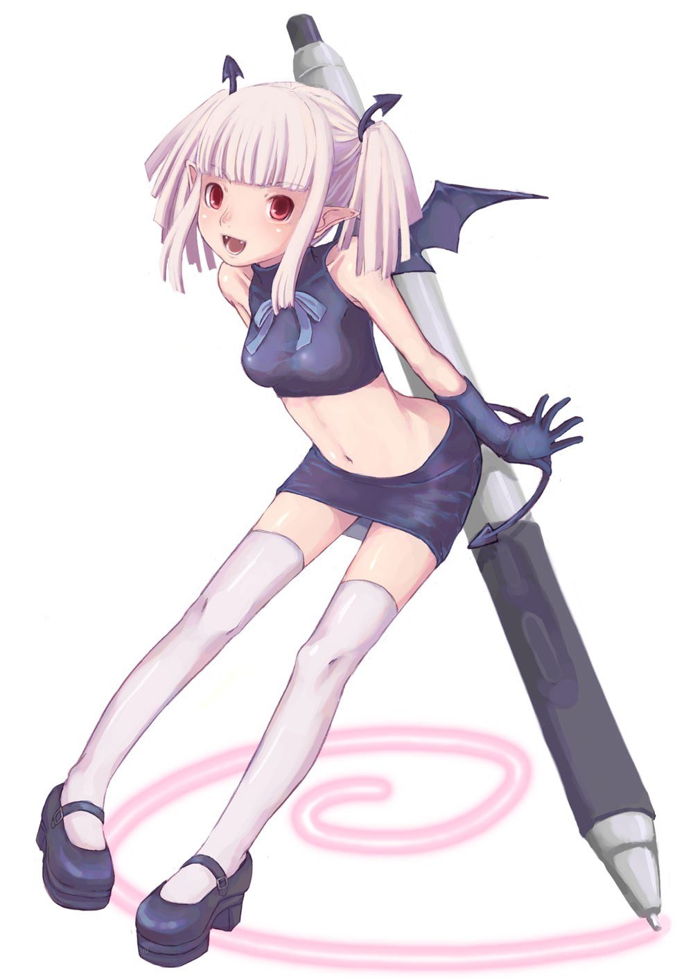 anime girl with pen weapon