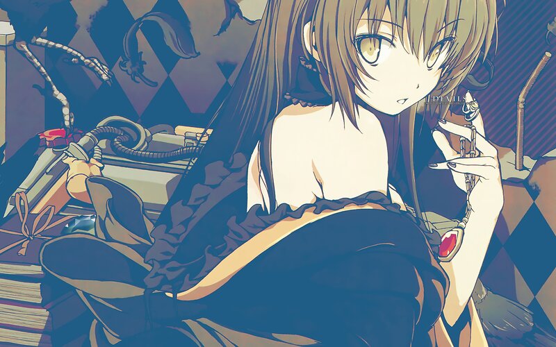 anime girl with pendant