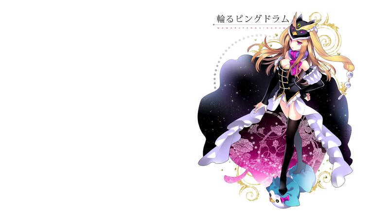 Anime Girl with Penguin — Black