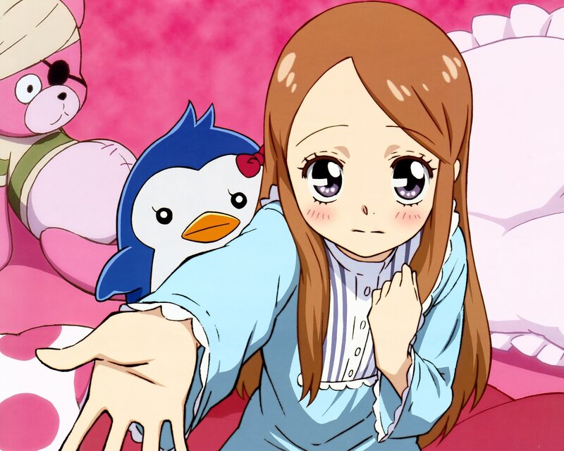 Anime girl with penguin plush