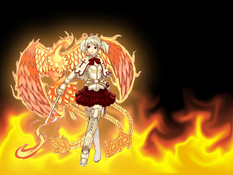 Anime Girl with Phoenix Wings