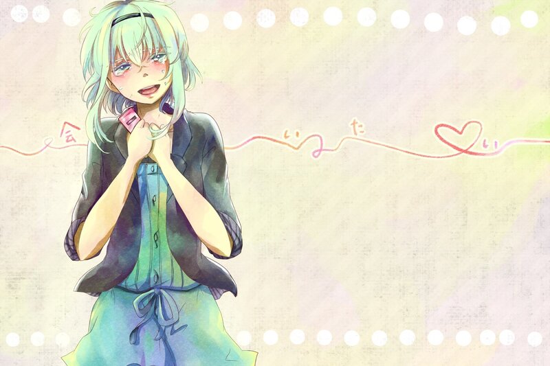 anime girl with phone
