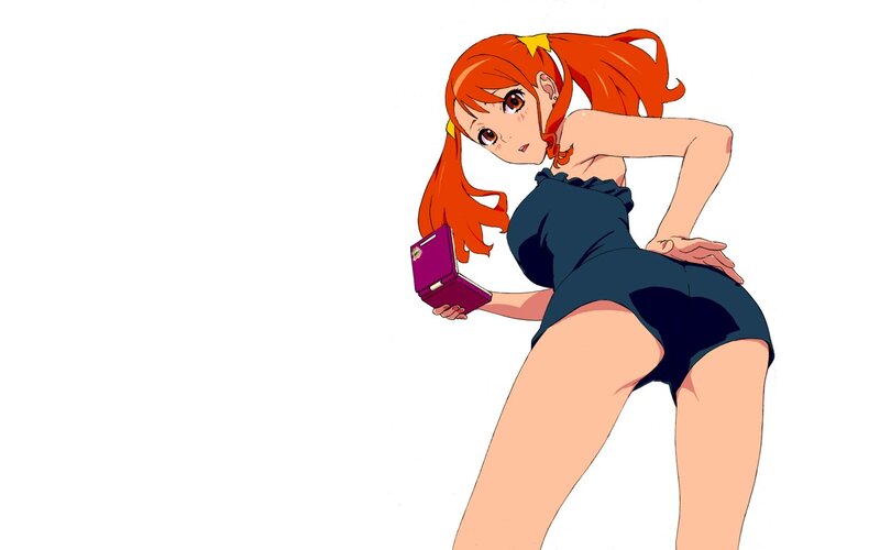 anime girl with phone