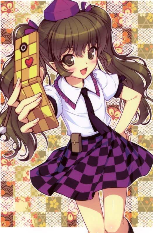 anime girl with phone