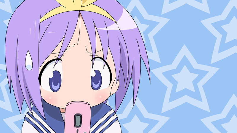 anime girl with phone