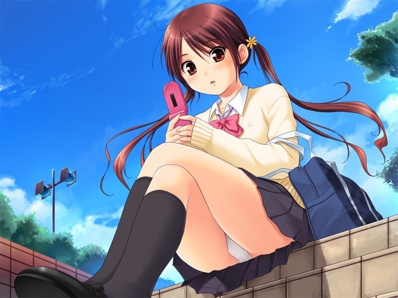 Anime girl with phone