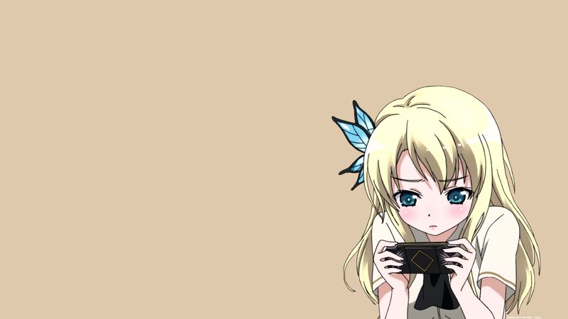 anime girl with phone