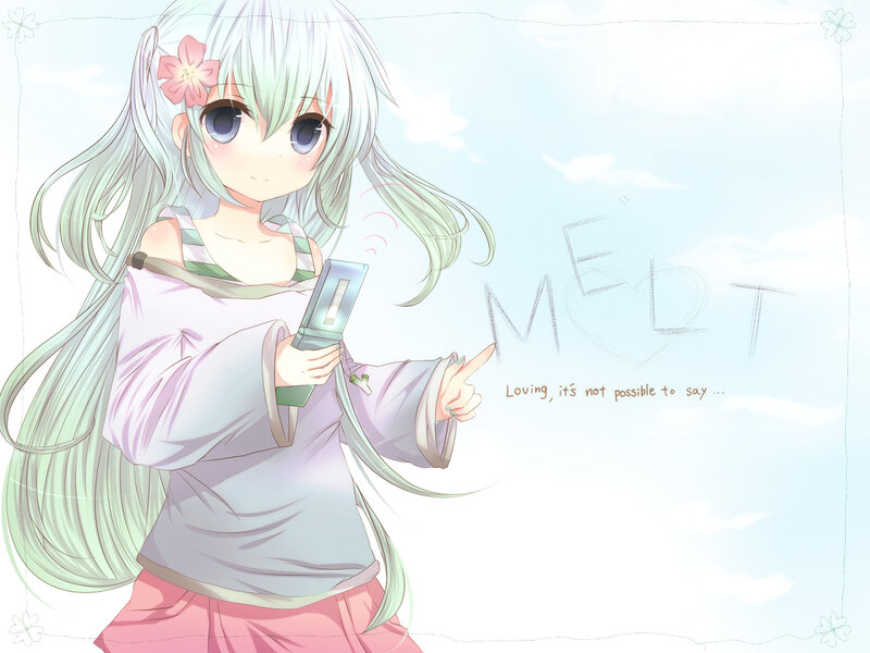 anime girl with phone