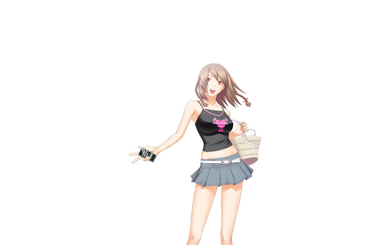 anime girl with phone