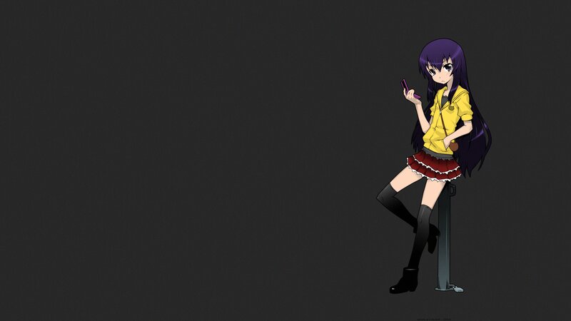 Anime Girl with Phone — Purple, Neutral