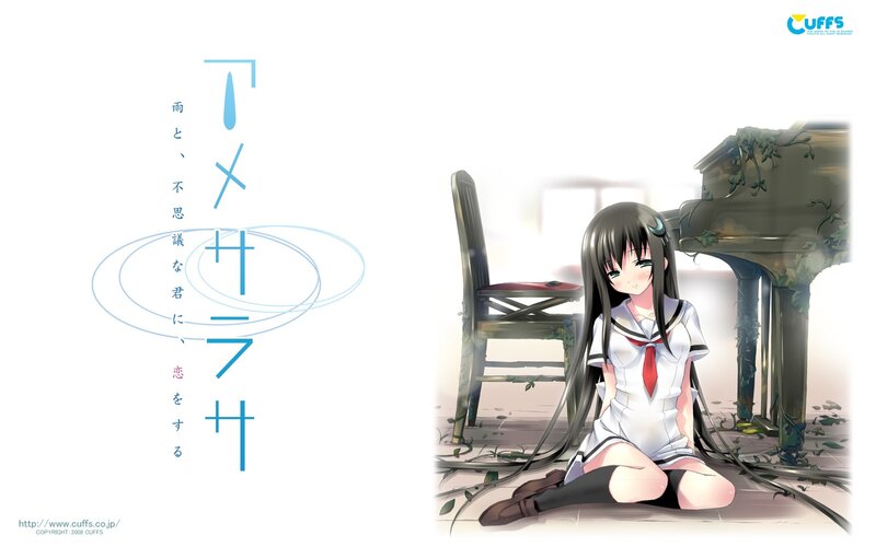 Anime girl with piano