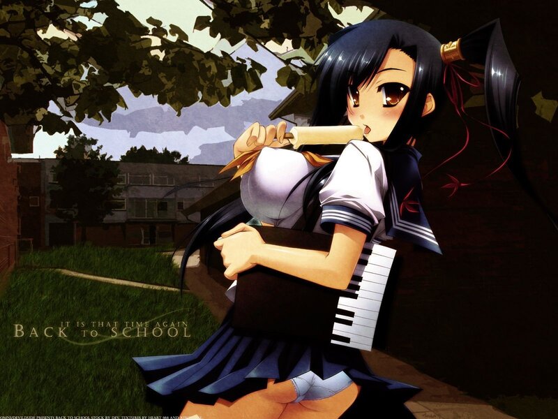 anime girl with piano keyboard