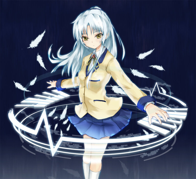 anime girl with piano keys