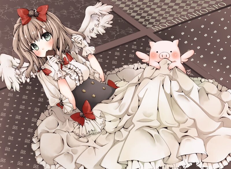 Anime Girl with Pig — Brown