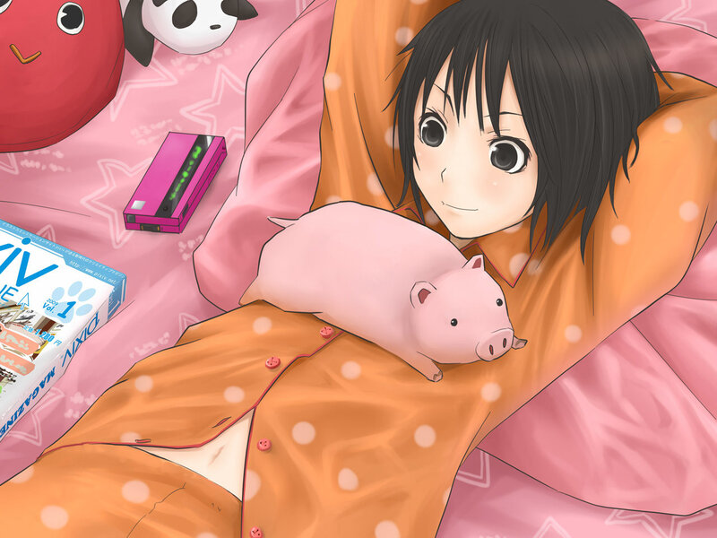 Anime Girl with Pig