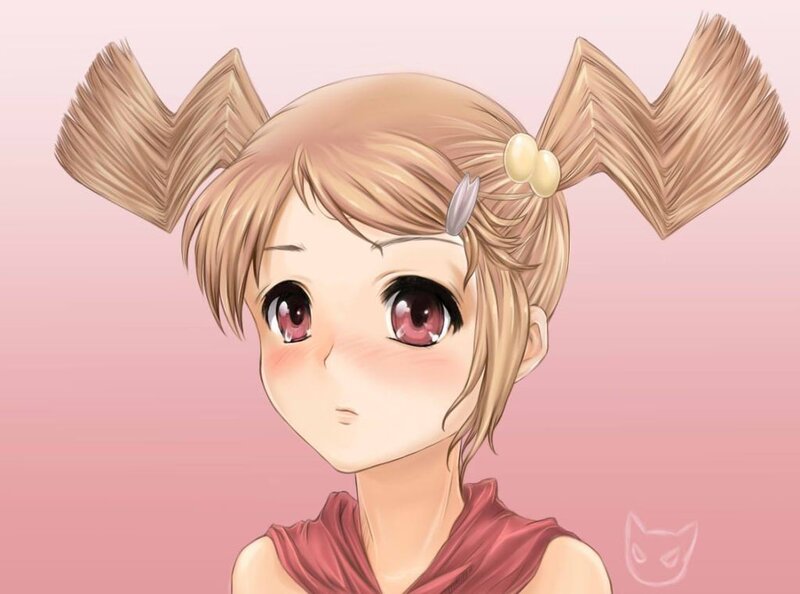anime girl with pigtails