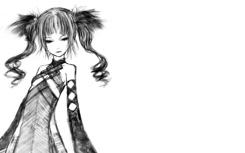 anime girl with pigtails