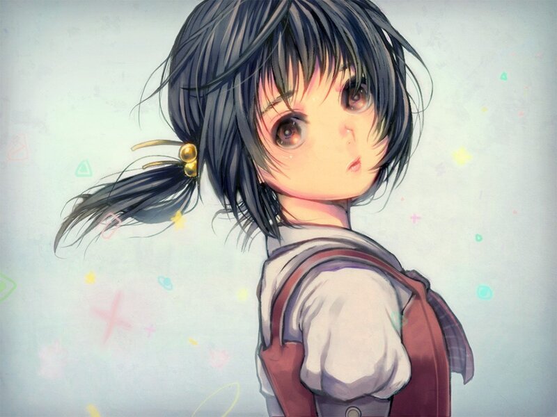 anime girl with pigtails