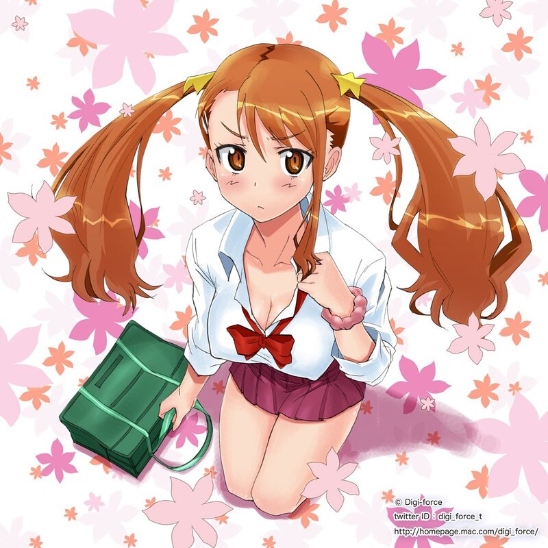 Anime girl with pigtails