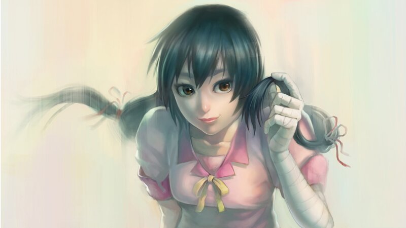 anime girl with pigtails