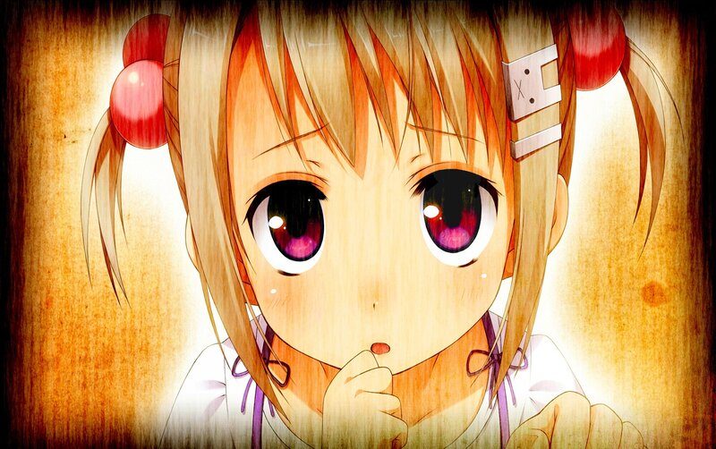 Anime Girl with Pigtails — Brown, Innocent