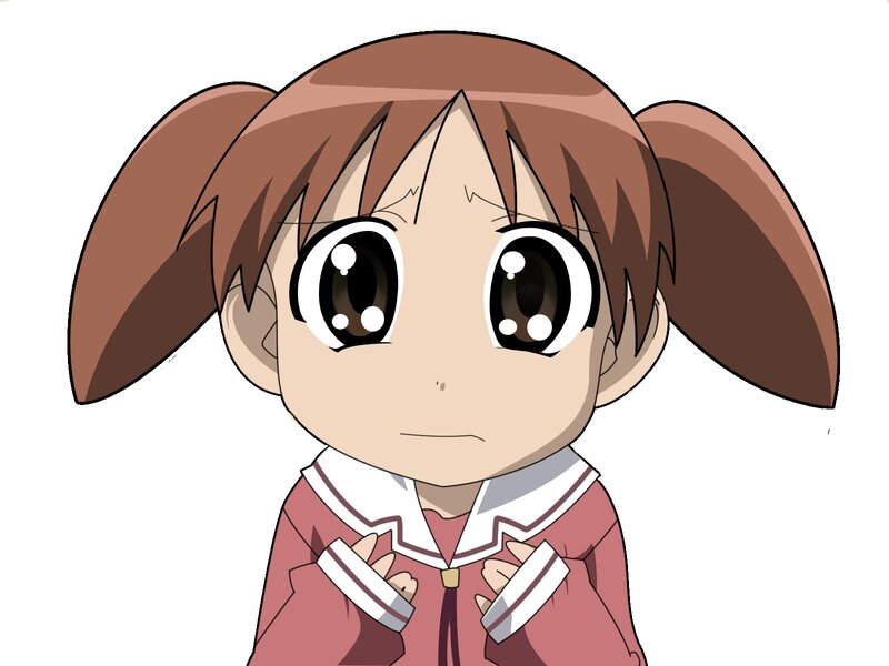 Anime Girl with Pigtails — Brown, Neutral, School Uniform