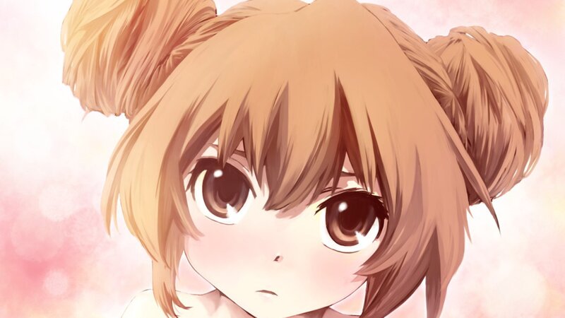 Anime Girl with Pigtails — Brown, Soft