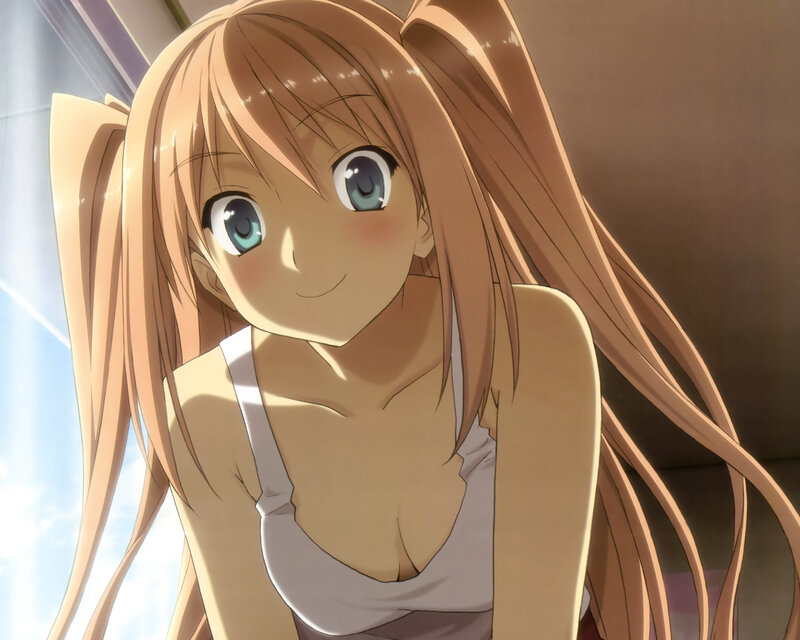 Anime Girl with Pigtails — Brown