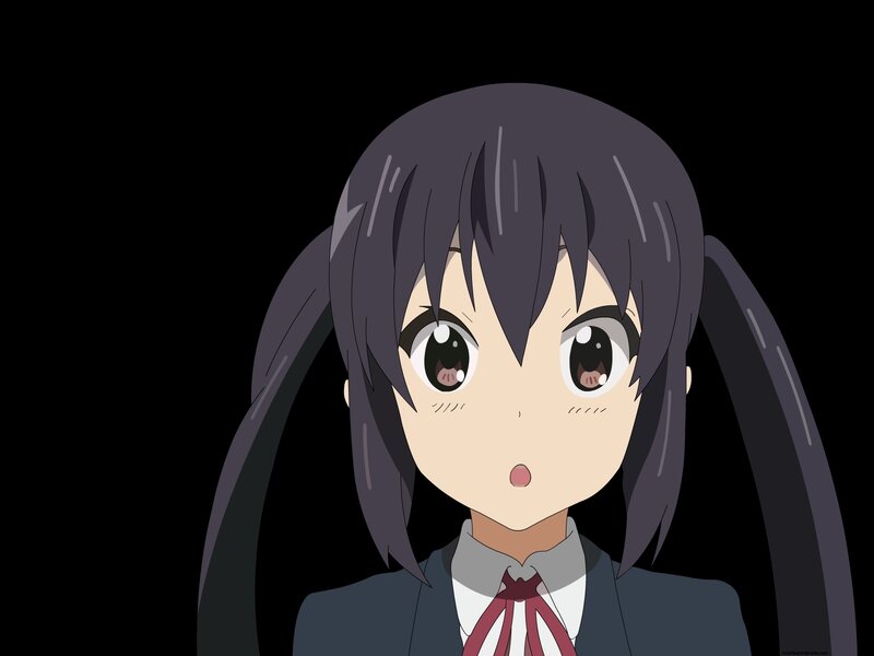 Anime Girl with Pigtails — Gray