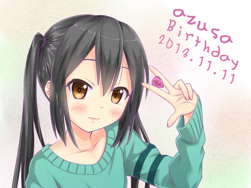 Anime Girl with Pigtails — Green, Cheerful, Sweater