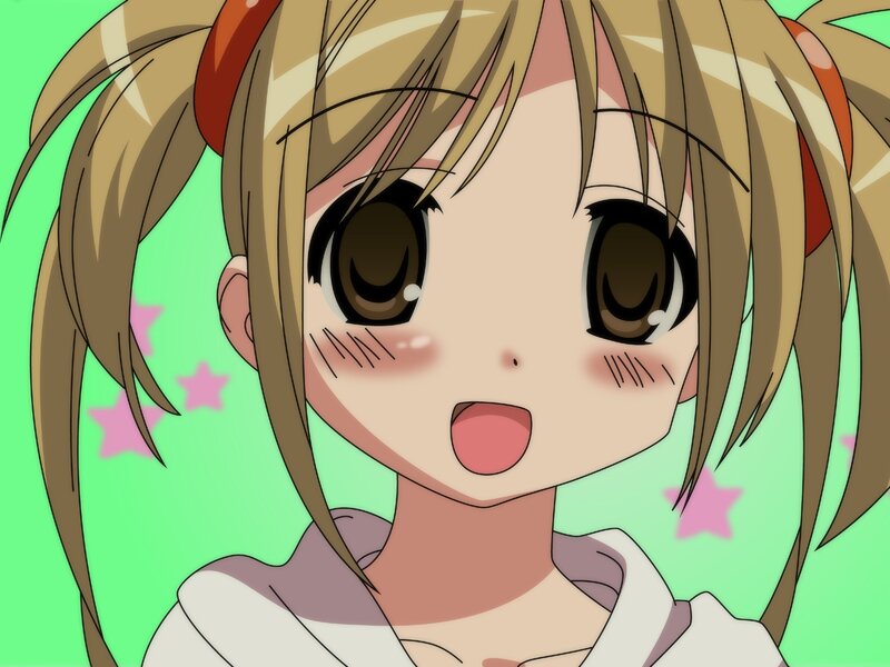 Anime Girl with Pigtails — Green