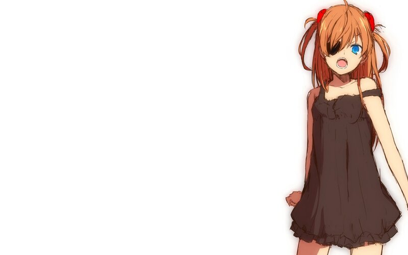 Anime Girl with Pigtails — Orange, Surprised